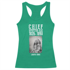 Native American Indian Chief Racerback Tank Top Lakota Sioux Chief Spotted Elk TS14 Irish Green Print Your Wear