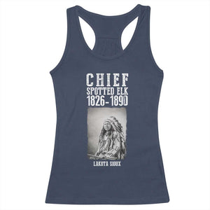 Native American Indian Chief Racerback Tank Top Lakota Sioux Chief Spotted Elk TS14 Navy Print Your Wear