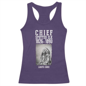 Native American Indian Chief Racerback Tank Top Lakota Sioux Chief Spotted Elk TS14 Purple Print Your Wear