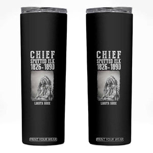 Native American Indian Chief Skinny Tumbler Lakota Sioux Chief Spotted Elk TS14 Black Print Your Wear
