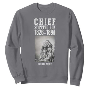 Native American Indian Chief Sweatshirt Lakota Sioux Chief Spotted Elk TS14 Charcoal Print Your Wear