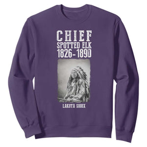 Native American Indian Chief Sweatshirt Lakota Sioux Chief Spotted Elk TS14 Purple Print Your Wear