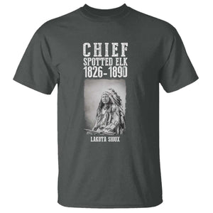 Native American Indian Chief T Shirt Lakota Sioux Chief Spotted Elk TS14 Dark Heather Print Your Wear