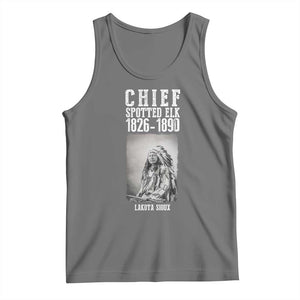 Native American Indian Chief Tank Top Lakota Sioux Chief Spotted Elk TS14 Black Heather Print Your Wear