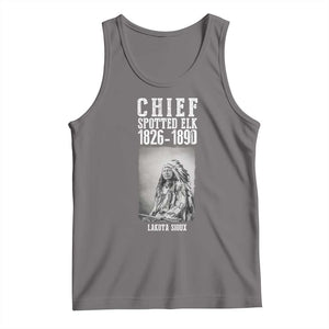 Native American Indian Chief Tank Top Lakota Sioux Chief Spotted Elk TS14 Deep Heather Print Your Wear
