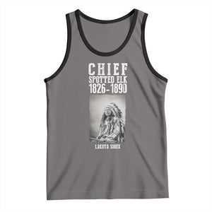 Native American Indian Chief Tank Top Lakota Sioux Chief Spotted Elk TS14 Deep Heather Black Print Your Wear