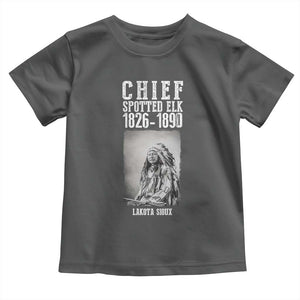 Native American Indian Chief Toddler T Shirt Lakota Sioux Chief Spotted Elk TS14 Dark Heather Print Your Wear