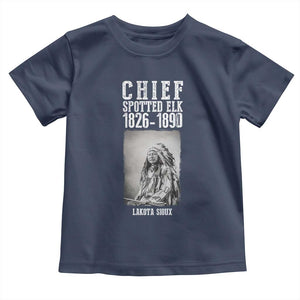 Native American Indian Chief Toddler T Shirt Lakota Sioux Chief Spotted Elk TS14 Navy Print Your Wear