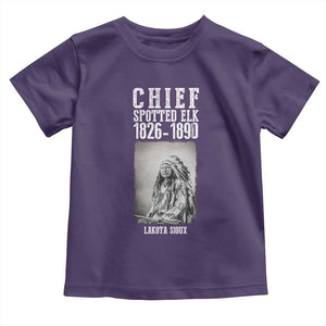 Native American Indian Chief Toddler T Shirt Lakota Sioux Chief Spotted Elk TS14 Purple Print Your Wear
