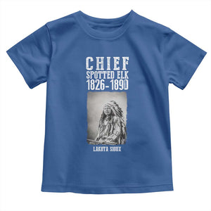 Native American Indian Chief Toddler T Shirt Lakota Sioux Chief Spotted Elk TS14 Royal Blue Print Your Wear