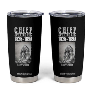 Native American Indian Chief Tumbler Cup Lakota Sioux Chief Spotted Elk TS14 Black Print Your Wear