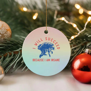 I Will Succeed Because I Am Insane Ceramic Ornament Funny Jimothy Raccoon Meme