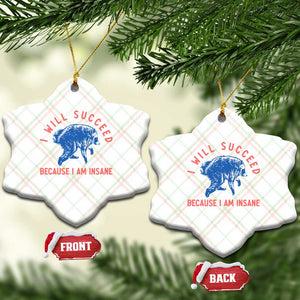 I Will Succeed Because I Am Insane Ceramic Ornament Funny Jimothy Raccoon Meme