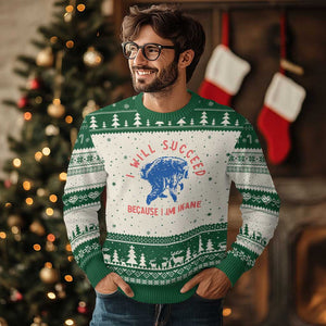 I Will Succeed Because I Am Insane Ugly Christmas Sweater Funny Jimothy Raccoon Meme