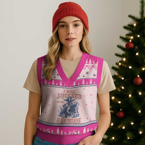 I Will Succeed Because I Am Insane V-Neck Knit Sweater Vest Funny Cowgirl Western Sarcastic