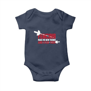 Funny Fencer Baby Onesie Fencing Make Me New Friends And Stab Them TS14 Navy Print Your Wear