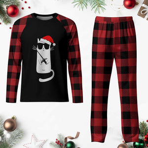 Funny Cat Fencing Christmas Plaid Pajama Set Cute Kitty Lover TS14 Buffalo Plaid Print Your Wear