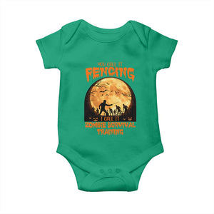 Funny Fencing Halloween Baby Onesie You Call It Fencing Zombie Survival TS14 Irish Green Print Your Wear