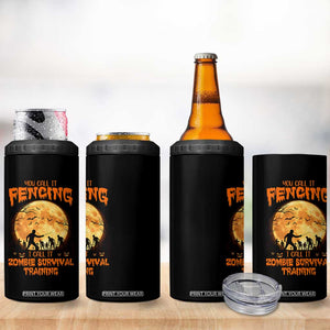 Funny Fencing Halloween 4 in 1 Can Cooler Tumbler You Call It Fencing Zombie Survival TS14 Print Your Wear