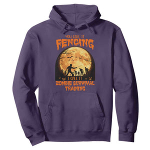 Funny Fencing Halloween Hoodie You Call It Fencing Zombie Survival TS14 Purple Print Your Wear