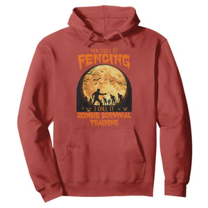 Funny Fencing Halloween Hoodie You Call It Fencing Zombie Survival TS14 Red Print Your Wear