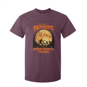 Funny Fencing Halloween T Shirt For Kid You Call It Fencing Zombie Survival TS14 Maroon Print Your Wear