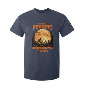 Funny Fencing Halloween T Shirt For Kid You Call It Fencing Zombie Survival TS14 Navy Print Your Wear