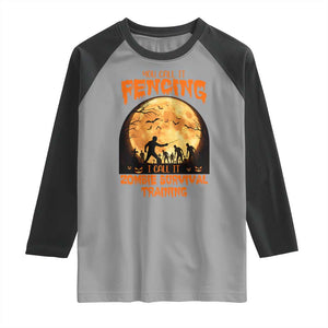 Funny Fencing Halloween Raglan Shirt You Call It Fencing Zombie Survival TS14 Sport Gray Black Print Your Wear
