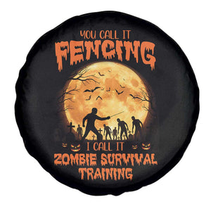 Funny Fencing Halloween Spare Tire Cover You Call It Fencing Zombie Survival TS14 Print Your Wear