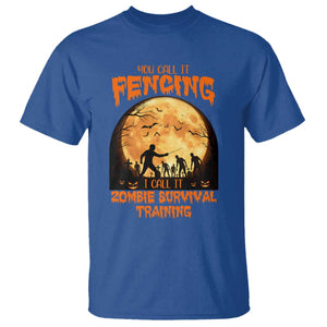 Funny Fencing Halloween T Shirt You Call It Fencing Zombie Survival TS14 Royal Blue Print Your Wear
