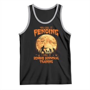 Funny Fencing Halloween Tank Top You Call It Fencing Zombie Survival TS14 Black Athletic Heather Print Your Wear