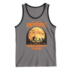 Funny Fencing Halloween Tank Top You Call It Fencing Zombie Survival TS14 Deep Heather Black Print Your Wear
