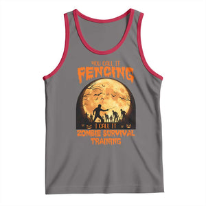 Funny Fencing Halloween Tank Top You Call It Fencing Zombie Survival TS14 Deep Heather Red Print Your Wear