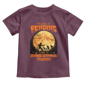 Funny Fencing Halloween Toddler T Shirt You Call It Fencing Zombie Survival TS14 Maroon Print Your Wear