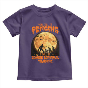 Funny Fencing Halloween Toddler T Shirt You Call It Fencing Zombie Survival TS14 Purple Print Your Wear
