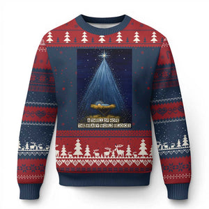 Nativity Scene Xmas Ugly Christmas Sweater Biible Baby Jesus Christian TS14 Navy Red Print Your Wear