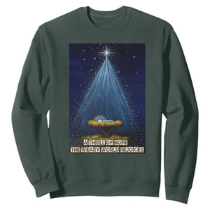 Nativity Scene Christmas Sweatshirt Biible Baby Jesus Christian TS14 Dark Forest Green Print Your Wear
