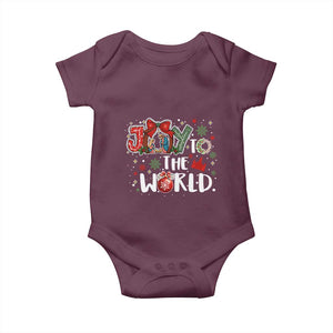 Nativity Scene Christmas Baby Onesie Joy To The World TS14 Maroon Print Your Wear