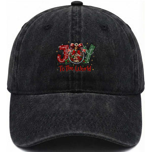 Jesus Christmas Washed Cotton Baseball Cap Joy To The World TS14 Washed Cap Universal Fit Black Print Your Wear