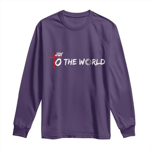 Jesus Christian Christmas Long Sleeve Shirt Joy To The World TS14 Purple Print Your Wear