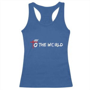 Jesus Christian Christmas Racerback Tank Top Joy To The World TS14 Royal Blue Print Your Wear