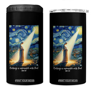 Virgin Mary Starry Night 4 in 1 Can Cooler Tumbler Luke 2:11 Christian Faith TS14 One Size: 16 oz Black Print Your Wear