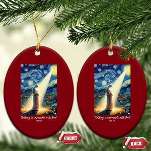 Virgin Mary Starry Night Ceramic Ornament Luke 2:11 Christian Faith TS14 Print Your Wear