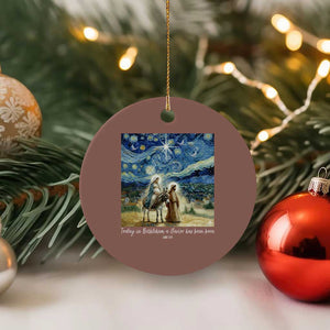 Bethlehem Starry Night Ceramic Ornament Nativity Luke 2:11 Christian Xmas TS14 1pc Mocha Print Your Wear