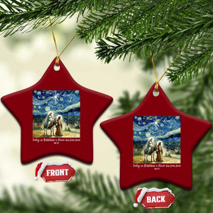 Bethlehem Starry Night Ceramic Ornament Nativity Luke 2:11 Christian Xmas TS14 Print Your Wear