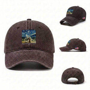 Bethlehem Starry Night Washed Cotton Baseball Cap Nativity Luke 2:11 Christian Christmas TS14 Washed Cap Universal Fit Dark Brown Print Your Wear