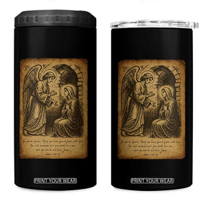 Virgin Mary 4 in 1 Can Cooler Tumbler Angel Gabriel Luke 1:30 Christian TS14 One Size: 16 oz Black Print Your Wear