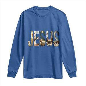 Jesus Christmas Long Sleeve Shirt Nativity Holy Night Christian Faith TS14 Royal Blue Print Your Wear