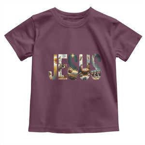 Jesus Christmas Toddler T Shirt Nativity Holy Night Christian Faith TS14 Maroon Print Your Wear