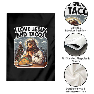 Funny Jesus Christian Christmas Garden Flag I Love Jesus And Tacos TS14 Print Your Wear